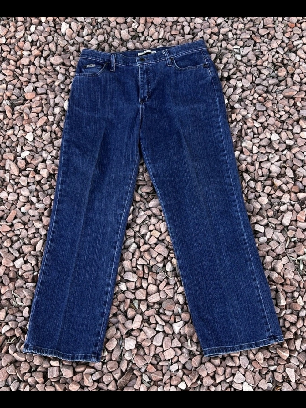 Lee Jeans At the Waist, Women's 12P Petite Relaxed, Straight Leg Blue